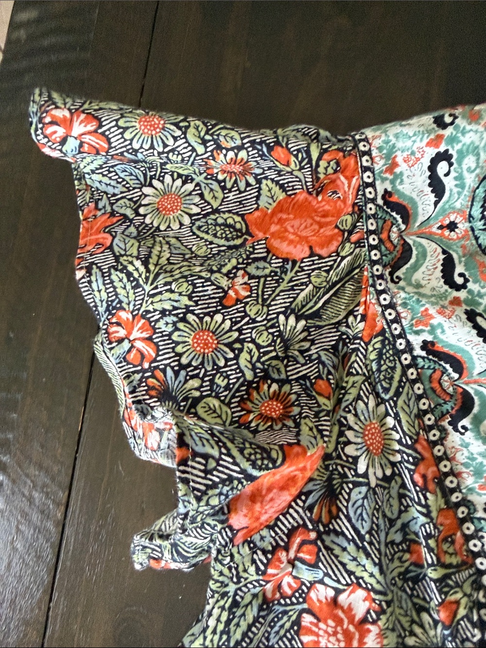 Anthropologie Floral Boho Dress - Coral & Mint size XS (2) - Picture 3 of 9